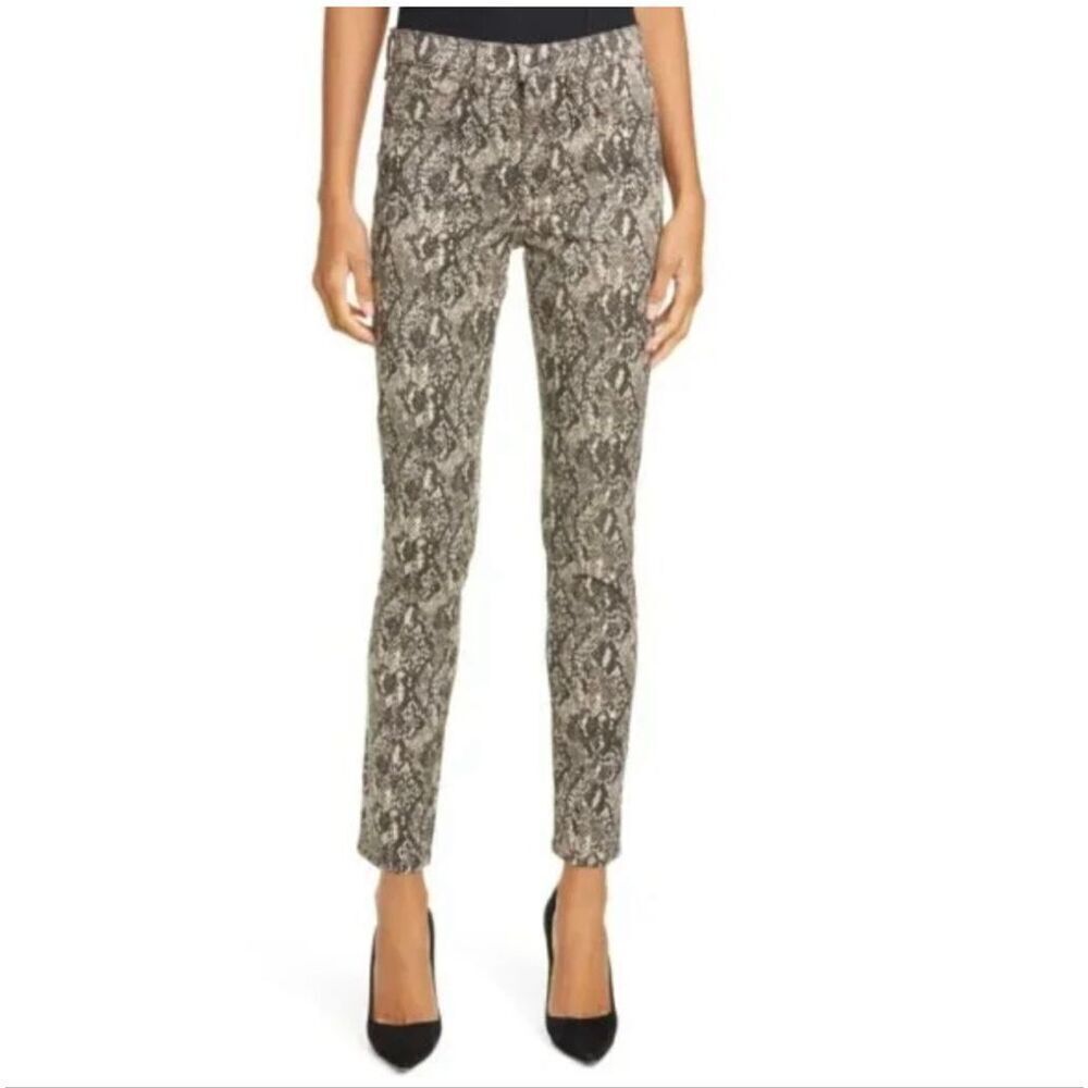 Veronica Beard "Kate" Snake-Print High-Rise Skinny Jeans
